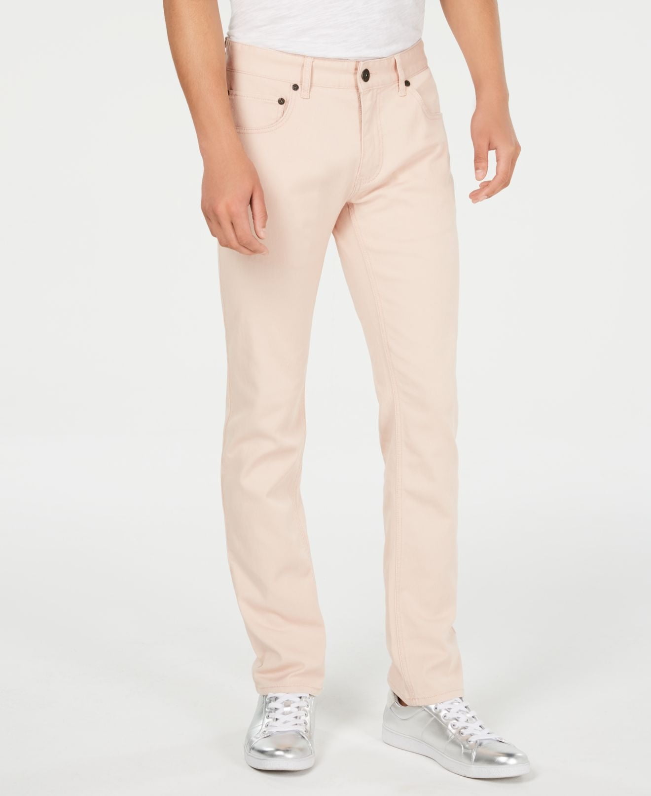 mens pink denim jeans