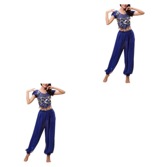 Sonducket Pantalones de danza del vientre indio para mujer, conjunto de traje con parte trasera de baile, traje profesional Sexy para mujer, Type9 NO9