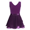 thumbnail image 2 of Sxiwei Girls 2Pcs Ballet Dance Outfits Classic Tank Top Tied Skirted Leotard for Gymnastics Ballet Dark Purple S, 2 of 7