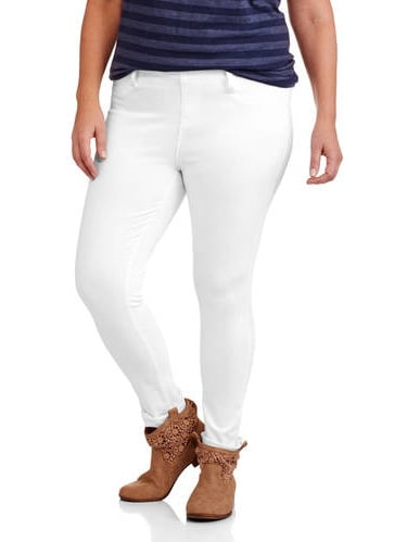 plus white jeggings