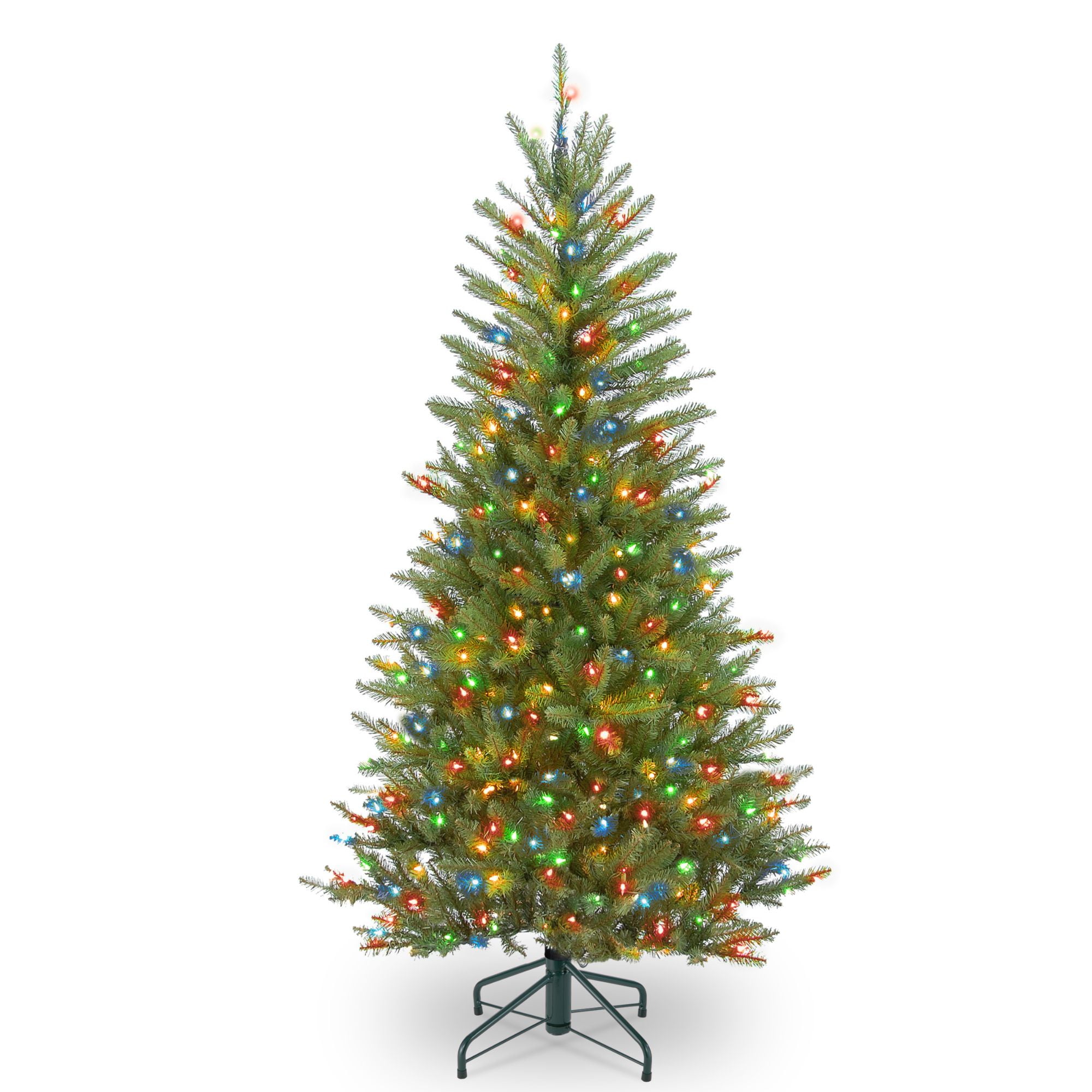 4.5’ Prelit Dunhill Fir Slim Artificial Christmas Tree Multicolor