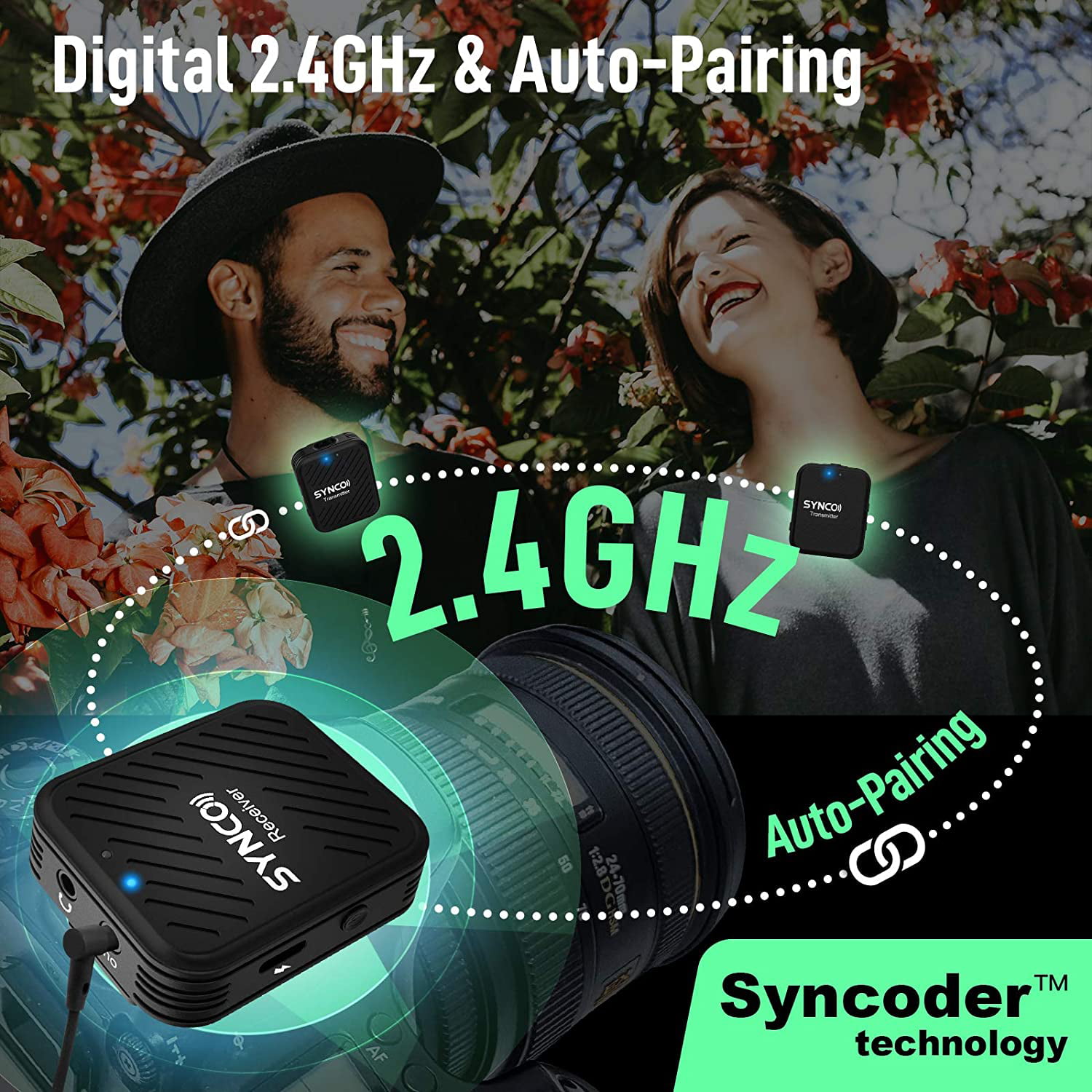SYNCO G1(A2) 2.4G Wireless Lavalier Microphone System for Camera