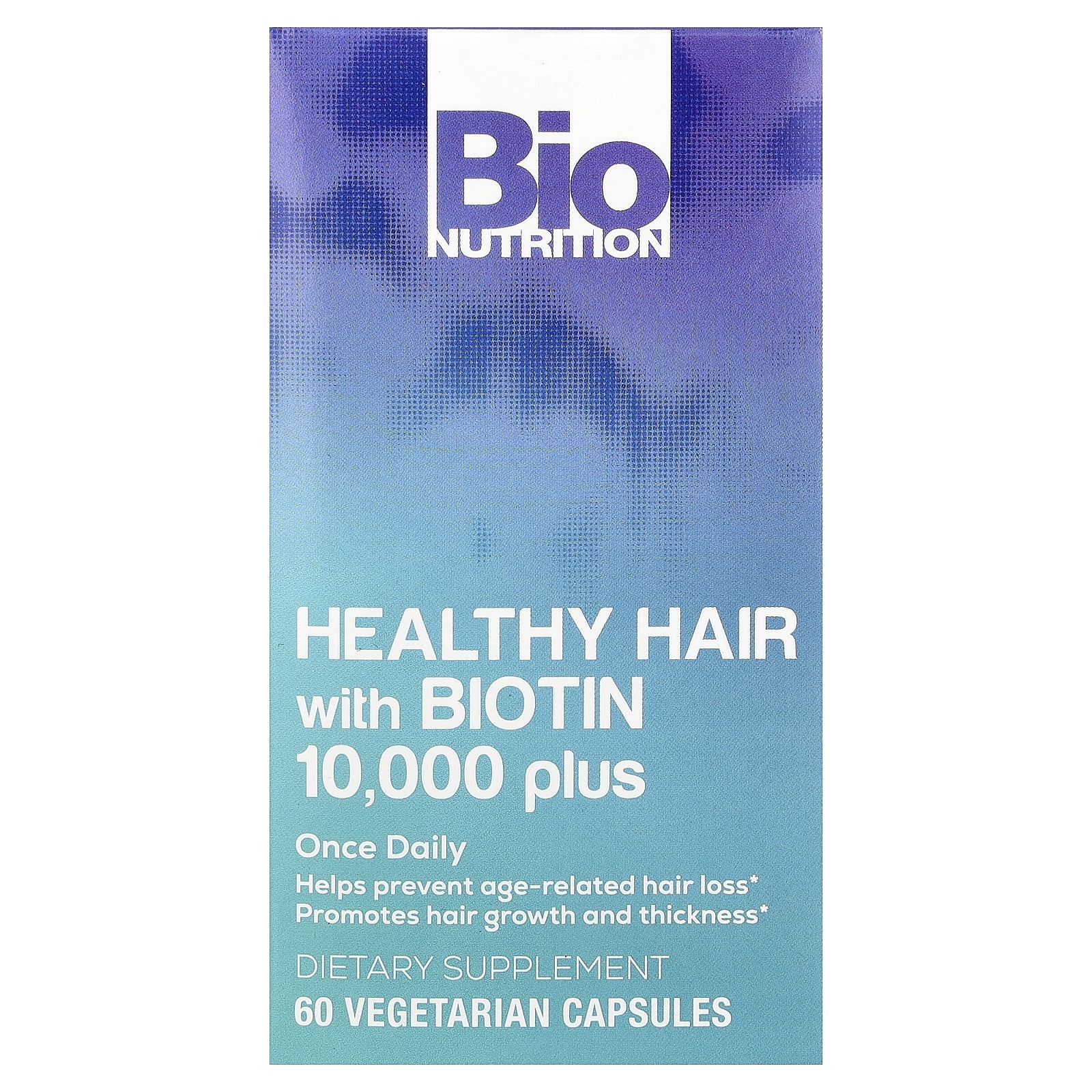 Bio Nutrition Healthy Hair with Biotin 10,000 Plus, 60 Vegetarian Capsules
