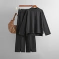 thumbnail image 3 of Summer Vacation Outfits for Women Summer Outfits for Women Clothing Set Female Round Neck Sleeveless Tops Pants Sets Cargo Pant Style S_508 Women's Tracksuits Black One Size, 3 of 5