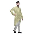 thumbnail image 2 of Atasi Cotton Slub Printed Fashion For Men Asymmetric Button Down Kurta For Men, 2 of 5