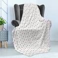 thumbnail image 4 of Valentine's Day Soft Flannel Fleece Blanket, Streaks with Heart Motifs on the Edge Romantic Love Pattern, Cozy Plush for Indoor and Outdoor Use, 60" x 80", Dark Coral and Dark Grey, by Ambesonne, 4 of 5
