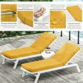 thumbnail image 5 of Pakunoda Chaise Lounge Cushions Set of 2, 72" x 21" x 4" Outdoor High-Density Foam Patio Furniture Lounger Replacement Cushions with Zipper Ties Water-Resistant for Pool, Yellow, 5 of 7