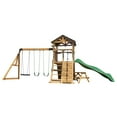 thumbnail image 2 of Backyard Discovery Endeavor II Cedar Wood Swing Set, Slide, Play Deck, Double Rock Wall, 2 of 12