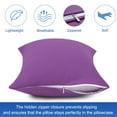 thumbnail image 5 of PiccoCasa 2Pcs Cotton Pillowcases Zippered Queen Pillow Covers, 20"x30", Dark Purple, 5 of 7