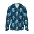 thumbnail image 1 of Fotbe Blue Owl Chaqueta con Protección Solar UPF 50+ para Hombre y Mujer, Camisa con Capucha y Bolsillos-3X-Large, 1 of 7