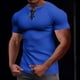 thumbnail image 1 of pstuiky camisetas para hombre, Camiseta vintage de manga corta con cordones y solapa para hombre, estilo patchwork, blusa de manga corta con cuello alto camisetas de hombre m, 1 of 8