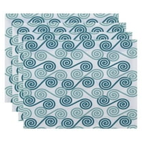 Simply Daisy 18" x 14" Rip Curl Geometric Print Placemat, Set of 4