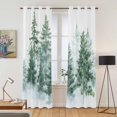 thumbnail image 2 of Forest Green Kitchen Curtains 84 Inch Length, Spring Summer Watercolor Pine Tree Grommet Top Bedroom Living Room Curtains, Light Filtering Cafe Curtain Drapes 2 Panels Set 84''x84'', 2 of 9