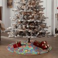 thumbnail image 6 of Halloween Christmas Tree Skirt - Colored Paisley 30 Inches Christmas Tree Skirt for Halloween Holiday Indoor Home Christmas Tree Decorations with Three Ribbons, 6 of 7
