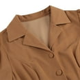 thumbnail image 6 of Efsteb Elegant Cocktail Dresses for Women Vintage Lapel Collar Button Pleated Dress Long Sleeve Solid Maxi Dress (Khaki,XL), 6 of 8