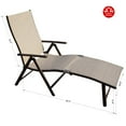 thumbnail image 6 of Kozyard Cozy Aluminum Reclining Lounge Chair - Foldable Outdoor Chaise Lounge with Drink Holder, Weather Free, Adjustable - Assemble-Free (Beige with Lime Strip Cushion), 6 of 6