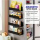 thumbnail image 5 of Estante magnético para refrigerador, 2 estantes de metal magnéticos, soporte magnético para especias, estante para especias de cocina, ahorra espacio sin taladrar, para almacenamiento y organización, 5 of 5