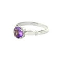 thumbnail image 2 of Galaxy Gold 14k Solid White Gold Solitaire Ring with 1.15 Carat Purple Natural Amethyst - Size 5.5, 2 of 4