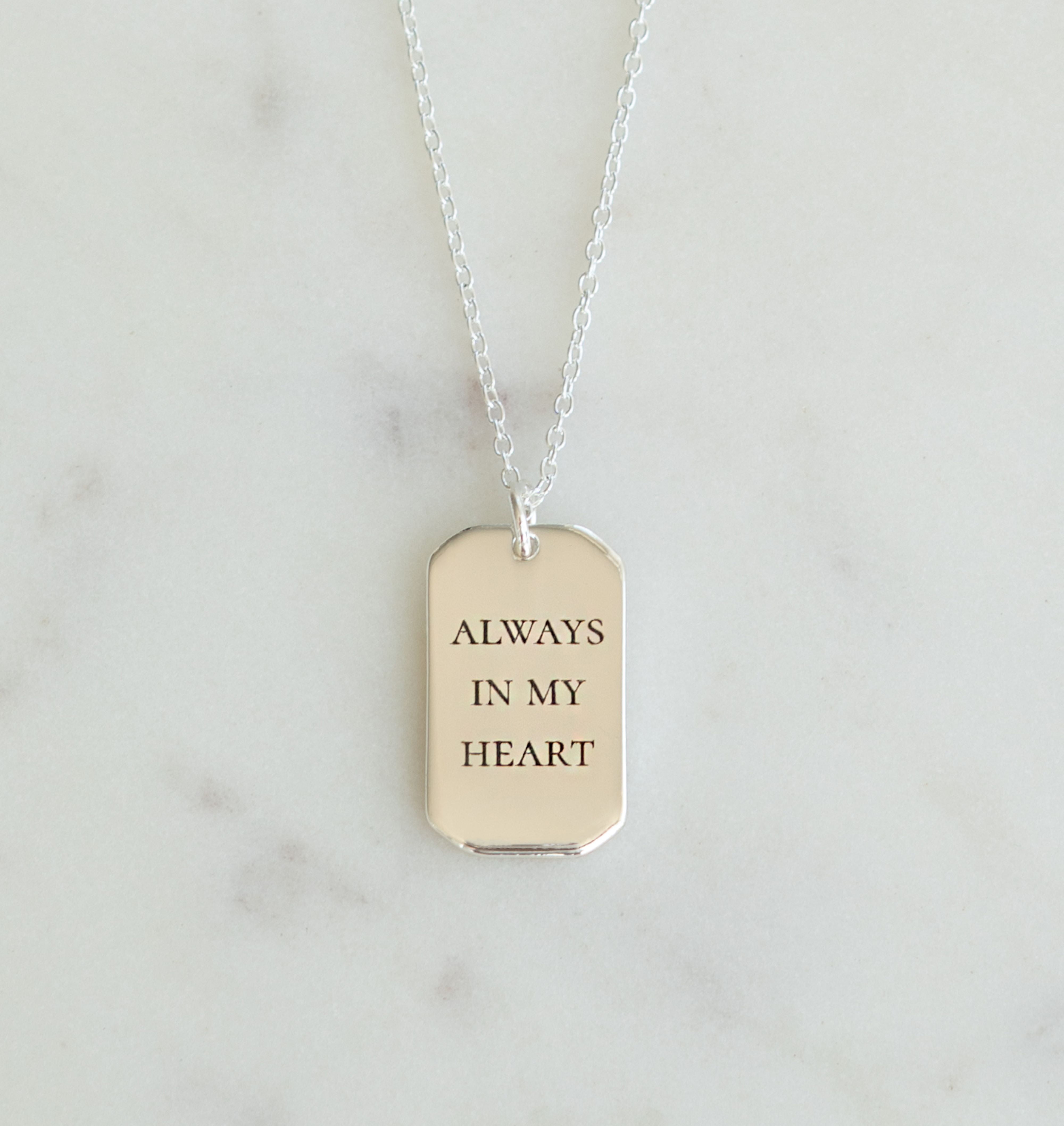 Additional Rectangle Silver Tag Charm