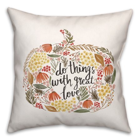 Creative Products Floral Harvest Pumpkin 2 18 x 18 Spun Poly Pillow