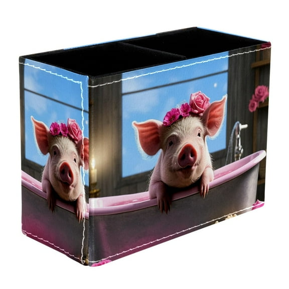 ERJLKXP Pen Holder for Desk Organizer,Funny Cute Pig Pink Pencil Cup Holder,Pen Desktop Storage Box for Home and Office Makeup Brush Holder
