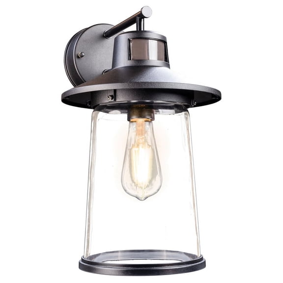 Heath Zenith Link Motion-Sensing Hardwired Incandescent Black Security Light