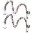 thumbnail image 4 of 2Pcs Bird Rope Perches Brightly Colored Handmade Chew Toy Parrot Swings Spiral Stand80CM, 4 of 14