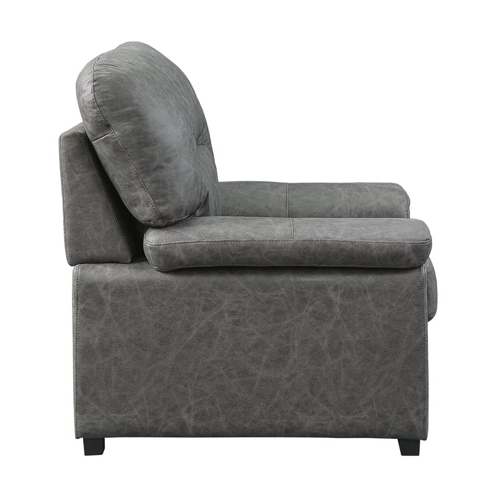 Topline Home Furnishings Sofa, Dark Grey Microfiber