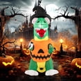 thumbnail image 5 of Costway 6 FT Inflatable Pumpkin Dinosaur with Built-in LED Lights & Witch Hat Stakes, 5 of 10