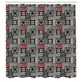 thumbnail image 3 of Ambesonne Ethnic Shower Curtain, Aztec Ornament Lace, 69"Wx84"L, Grey Vermilion Brown, 3 of 5