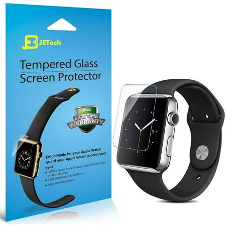 JETech 42mm Premium Tempered Glass Screen Protector for Apple Watch Series 1 and 2, 2-Pack