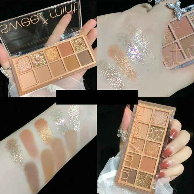 Iumwxz 10 Color Eyeshadows Pearlescent Matte Shimmering Student Makeup