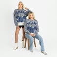 thumbnail image 6 of Women's Gameday Couture  Gray Dallas Cowboys Arch Rivals Faded Wash Sweatshirt, 6 of 7