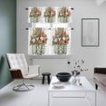 thumbnail image 5 of Green Pumpkin Kitchen Curtains Valances and Tiers Set of 3 Sunflower Leaves Bottle Cotton Striped Tier Curtains and Valance with Rod Pocket for Small Windows, 27.5"x24", 5 of 9