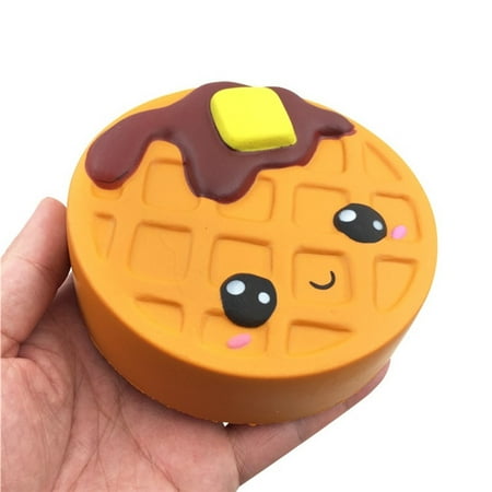 Ganjiang Kawaii Emulational Waffle Squishy Slow Rising Squishies Soft Stress Relief Toy for Kids