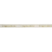Wrights 3/8" Congratulations Sheer Ribbon-White & Metallic Gold