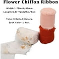 thumbnail image 2 of 3 Style Floral Fringe Chiffon Ribbon 15Ydsx1.7In Frayed Edge Fabric Silk Handmade Chiffon Ribbon Set DIY, 2 of 9