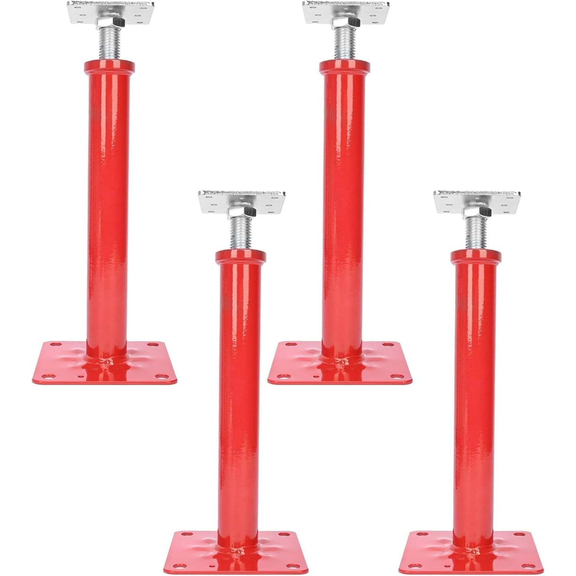 AIWFL 4 PCS House Jacks for Leveling, Adjustable Basement Floor Jack Post, 11.6" to 16.1" Height Range, 8800 lbs Min and Max Height Capacity, Telescoping Jack for Temporary Support(Red)