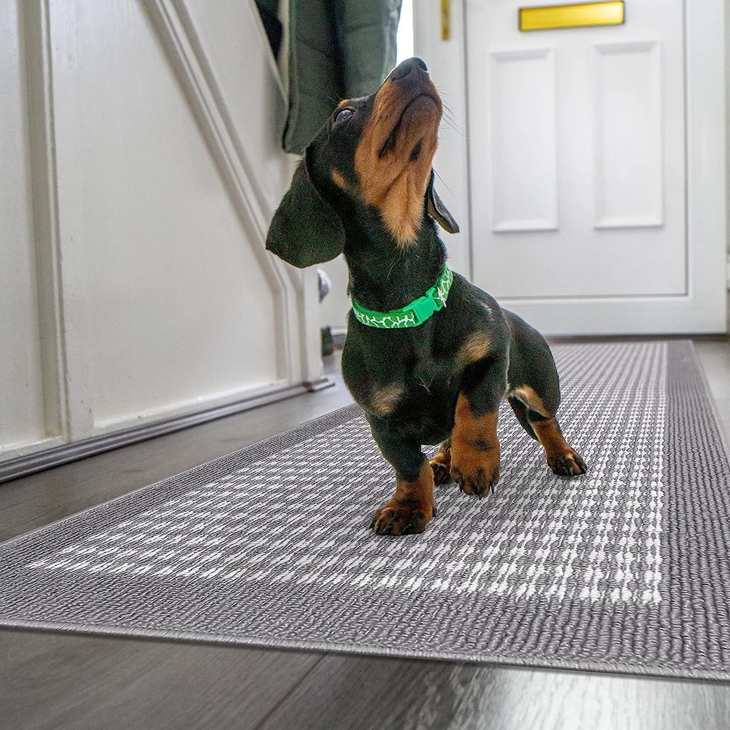 Findosom 20"x59" Hallway Runner Rug Non Slip Entryway Mat with Rubber Backing Machine Washable Laundry Runner Rug Long Indoor Doormat Entrance Floor Mat Runner for Garage Kitchen Laundry Gray