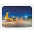 thumbnail image 1 of Urban Bath Mat, Night View of Big Ben and Westminster Palace Parliament Square London England, Non-Slip Plush Mat Bathroom Kitchen Laundry Room Decor, 29.5 X 17.5 Inches, Blue Silver Yellow, Ambesonne, 1 of 2