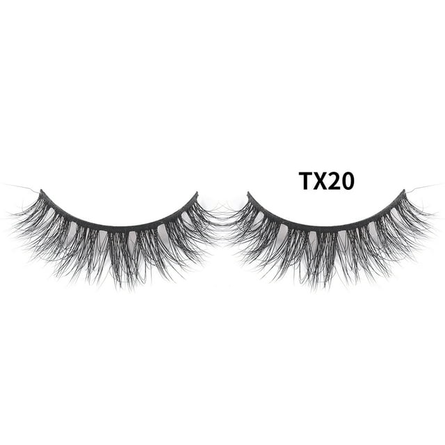 Nvzi 1 par de pestañas de visón tenues, pestañas postizas de volumen natural y esponjosas, TX20