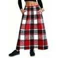 thumbnail image 2 of Antinious Winter Skirts for Women,Skirts for Women Trendy,Plaid Skirts for Women Casual Warm Corduroy Skirt,Red,XL, 2 of 5