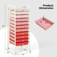 thumbnail image 2 of FASCK  10-Drawer Rolling Storage Cart, Utility Mobile Trolley with Removable Drawers & Universal Casters & 2 Brakes, Versatile Flexible Drawer Organizer Cart for Home, Office, Mixed Pink, 2 of 7