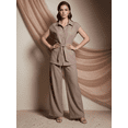 thumbnail image 2 of Conjunto 2 Piezas, Blusa Estilizada con Cinturón y Pantalón Fluido, Outfit Moderno y Sofisticado para Mujer, 2 of 5