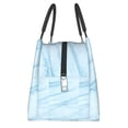 thumbnail image 4 of Vsdgher Blue Marble Print Insulated Reusable Bags with Sturdy Zipper and Handles, Foldable Totes for Hot or Cold Food Bring or Delivery, 4 of 8