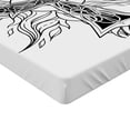thumbnail image 2 of Ambesonne Black White Fitted Sheet, Gothic Themed Shape, Full Size, White and Black, 2 of 3
