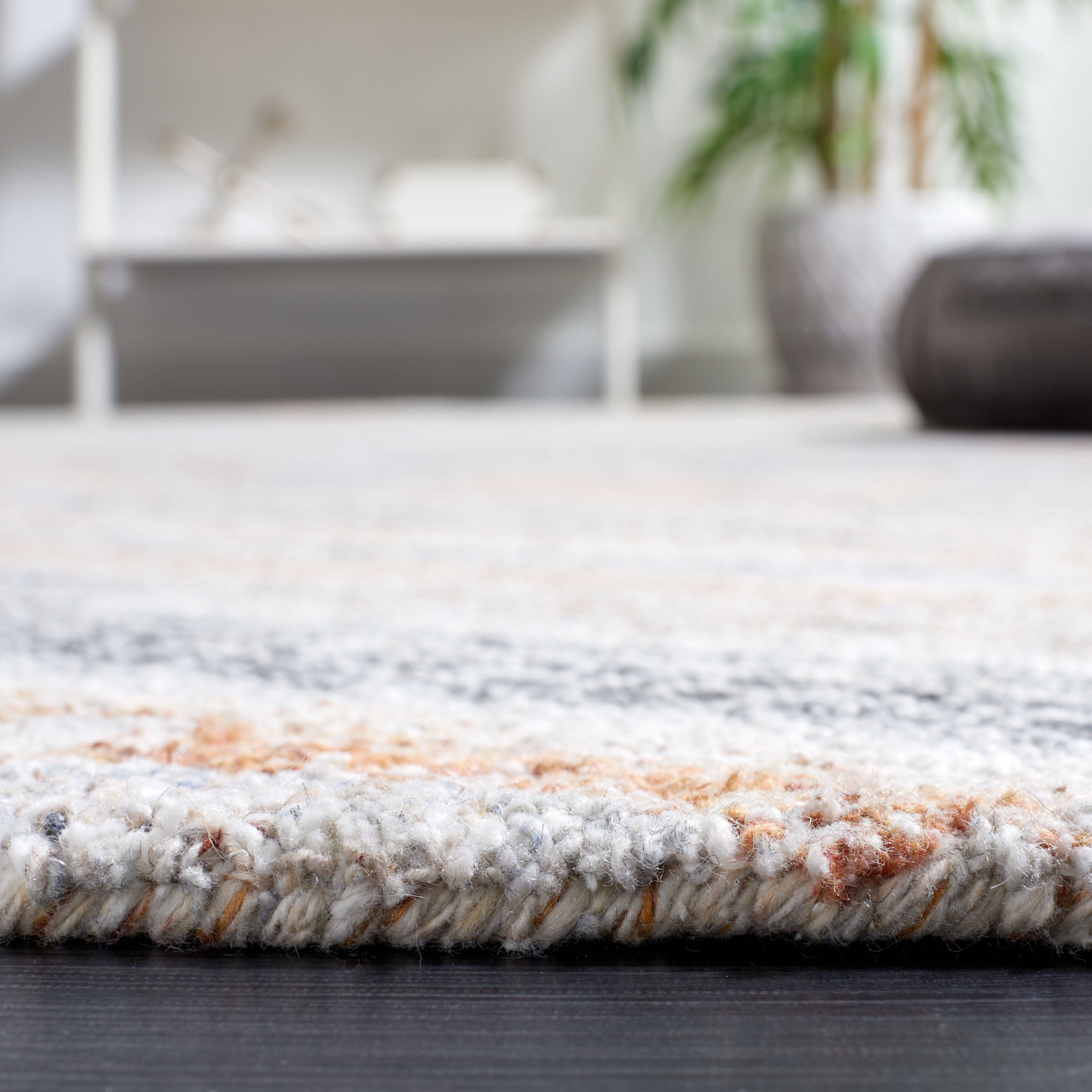 SAFAVIEH Abstract Conrad Swirl Area Rug, Gray/Brown, 6' x 6' Square