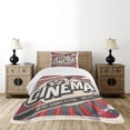 thumbnail image 4 of Ambesonne Retro Quilted Bedspread Set 2 Pcs, Vintage Cinema Movie Star, Twin Size, Brown Ecru Grey, 4 of 5
