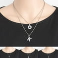thumbnail image 3 of 4Pcs Diamond Initial Letter Necklace for Women Men Silver Alphabet Crystal Zircon Pendant Name Necklace Charms Trendy Jewelry Gift for Women, 3 of 7