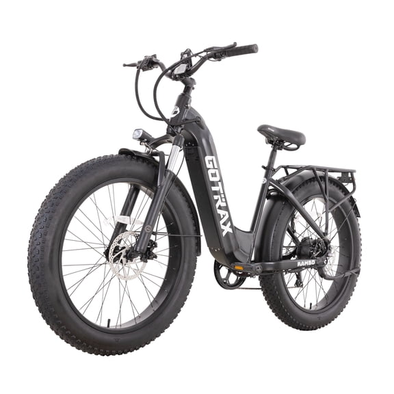 GOTRAX Rambo 500W Electric Bike for Adults,50-Mile Range, 26 X 4" Off-road Fat Tires, 7-Speed, LED Headlight,Dual Mechanical Disc
